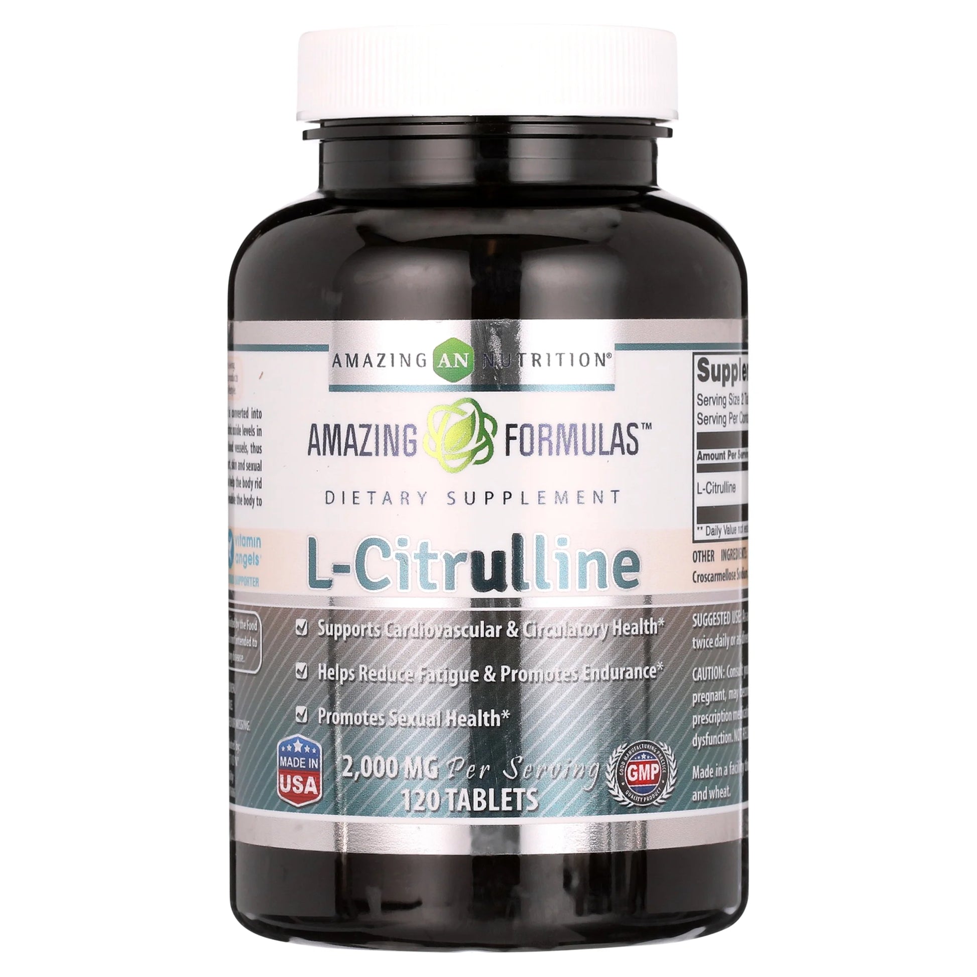 L Citrulline 2000Mg per Serving 120 Tablets (Non-Gmo,Gluten Free) - Promotes Healthy Circulation & Cardiovascular Health - Enhances Endurance