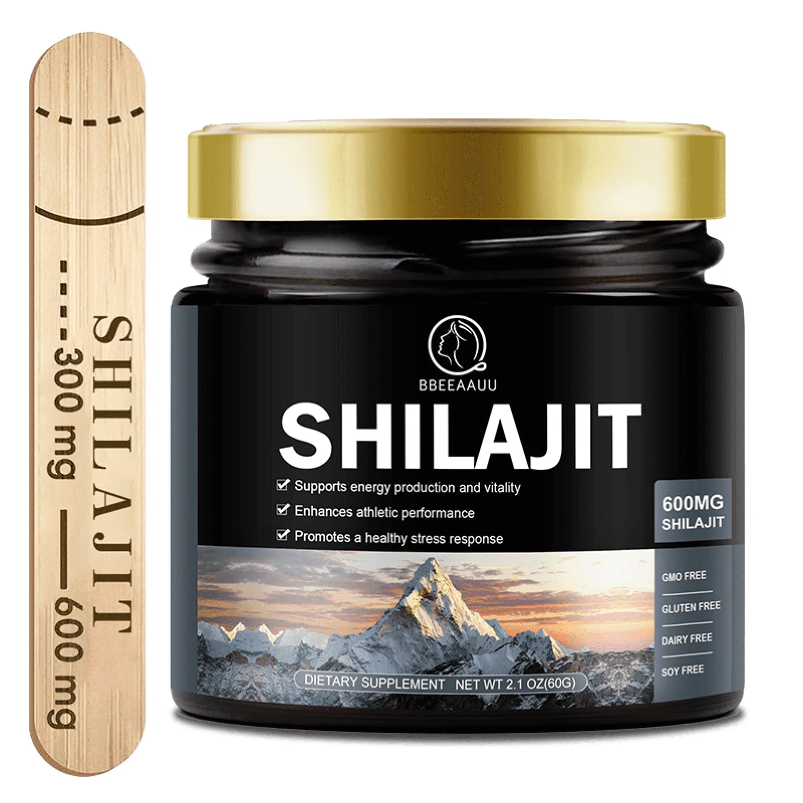 Pure Himalayan Shilajit Resin Supplement 600Mg | 100 Servings for Energy & Immune Support | 2.1 Oz