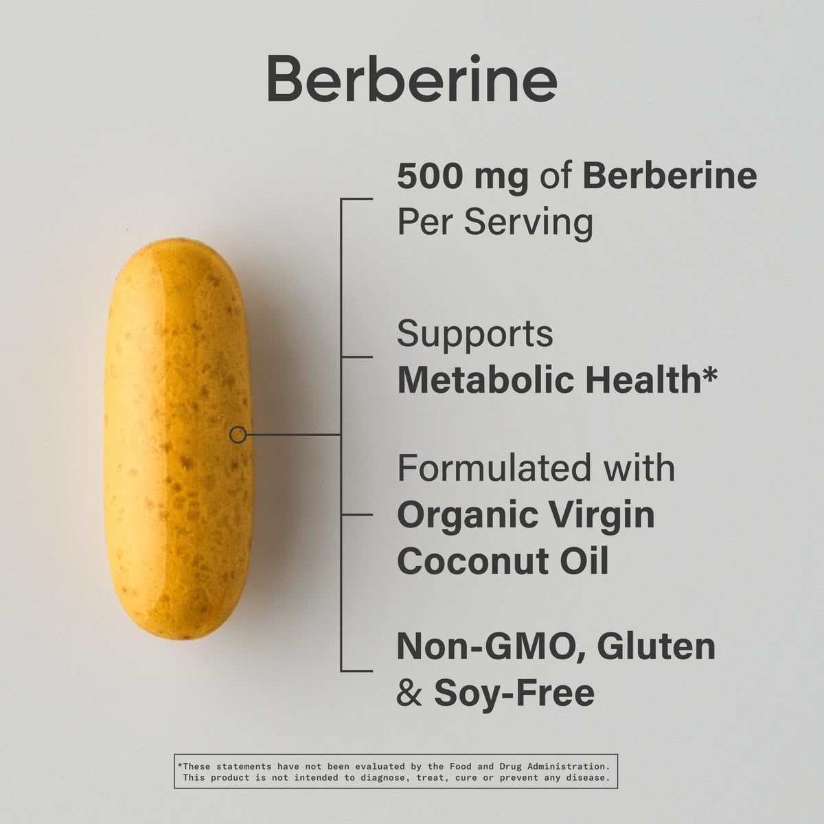 Berberine Coconut Oil Herbal Ayurvedic Metabolic Health Support 500Mg 90 Softgel