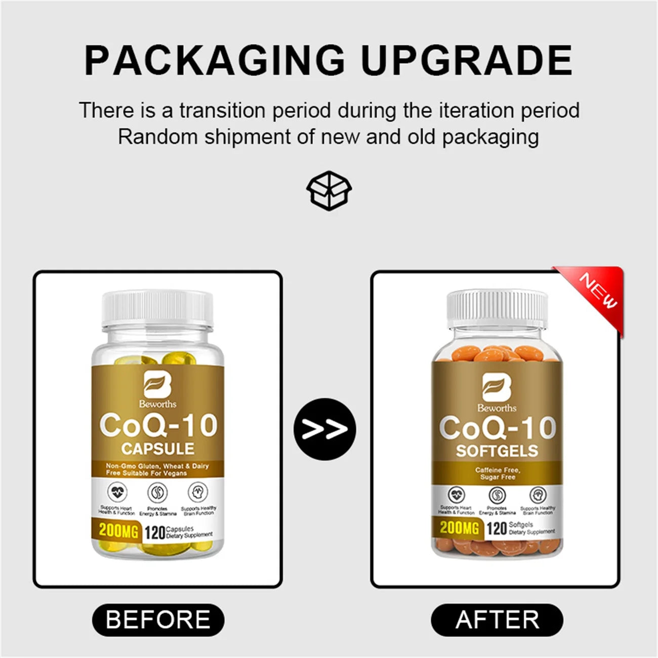 Upgraded Coenzyme Q10 Capsules, High Absorption Coq10 200Mg per Serving - Coenzyme Q10 Dietary Supplements by , 360 Vegan Capsules/6 Months Supply