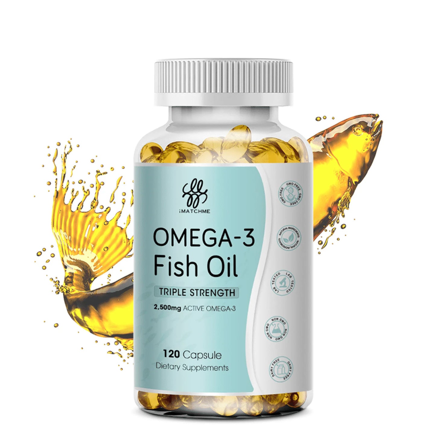 (2 Pack) Omega 3 Fish Oil Capsules 2500MG | Deep Sea Oil Rich EPA & DHA VE Vegetarian prove Supplement (Non-Gmo) | 240 Capsules