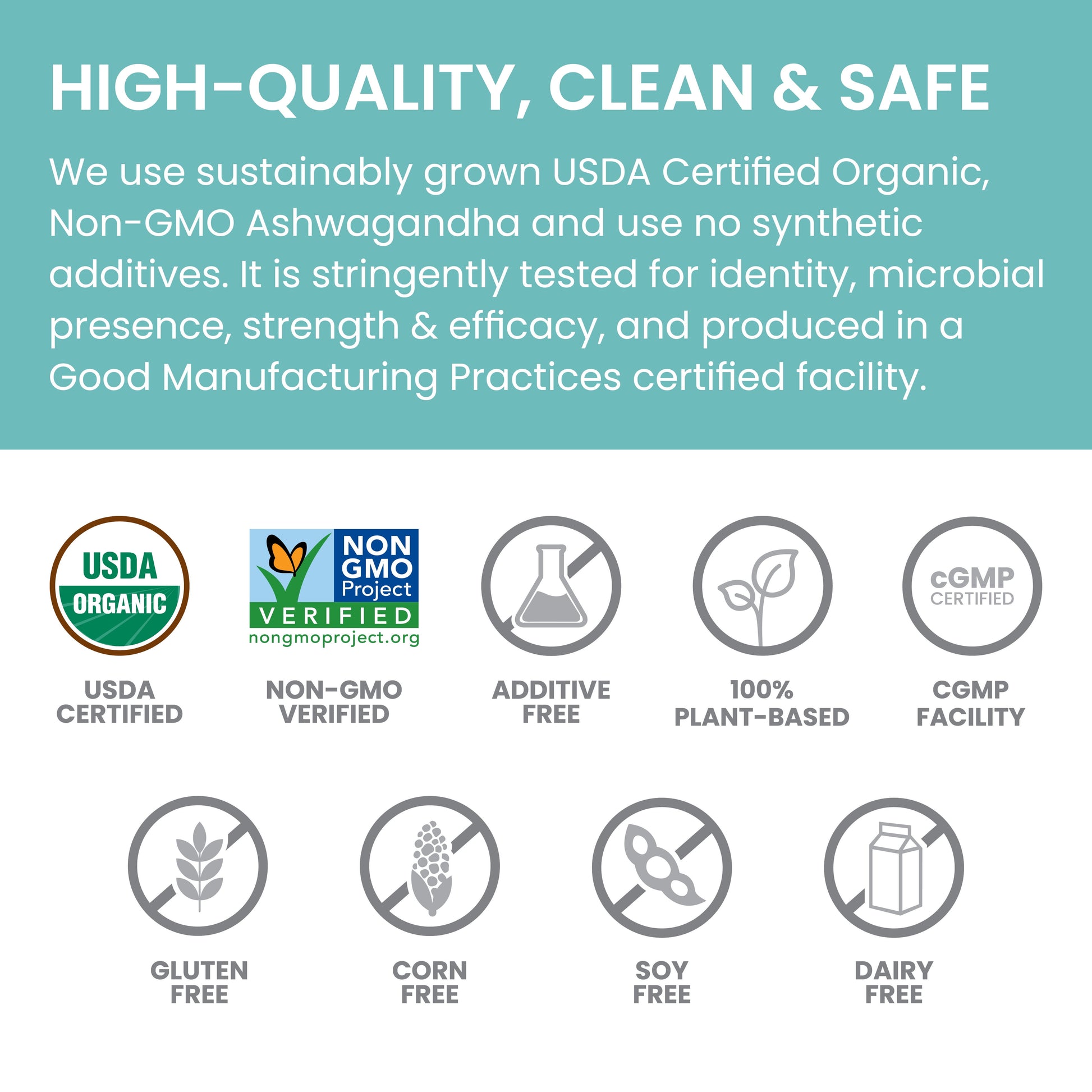 Organic Ashwagandha, Natural Stress & Anxiety Relief, Energy Supplement, 90 Count, 3 Month Supply