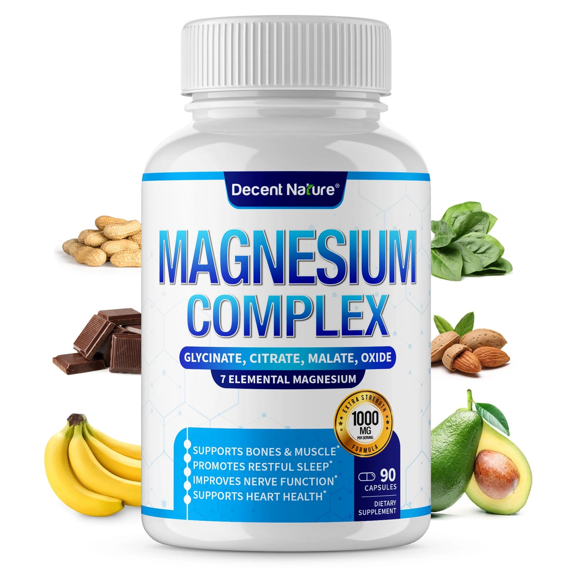 Magnesium Complex with Elemental Magnesium Supplement 1000Mg 90 Capsules