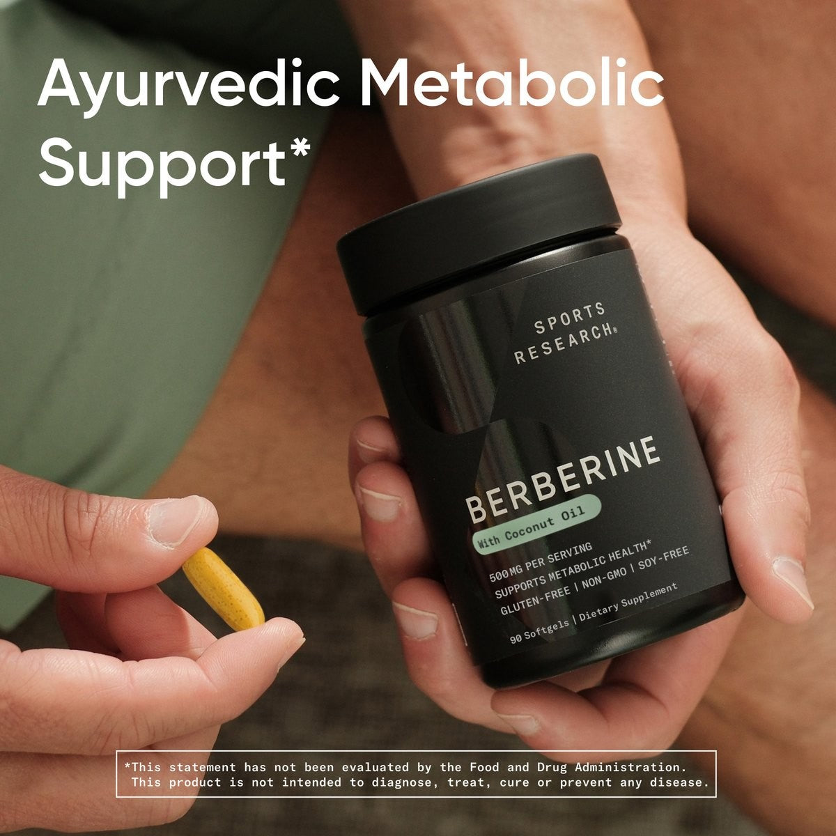 Berberine Coconut Oil Herbal Ayurvedic Metabolic Health Support 500Mg 90 Softgel