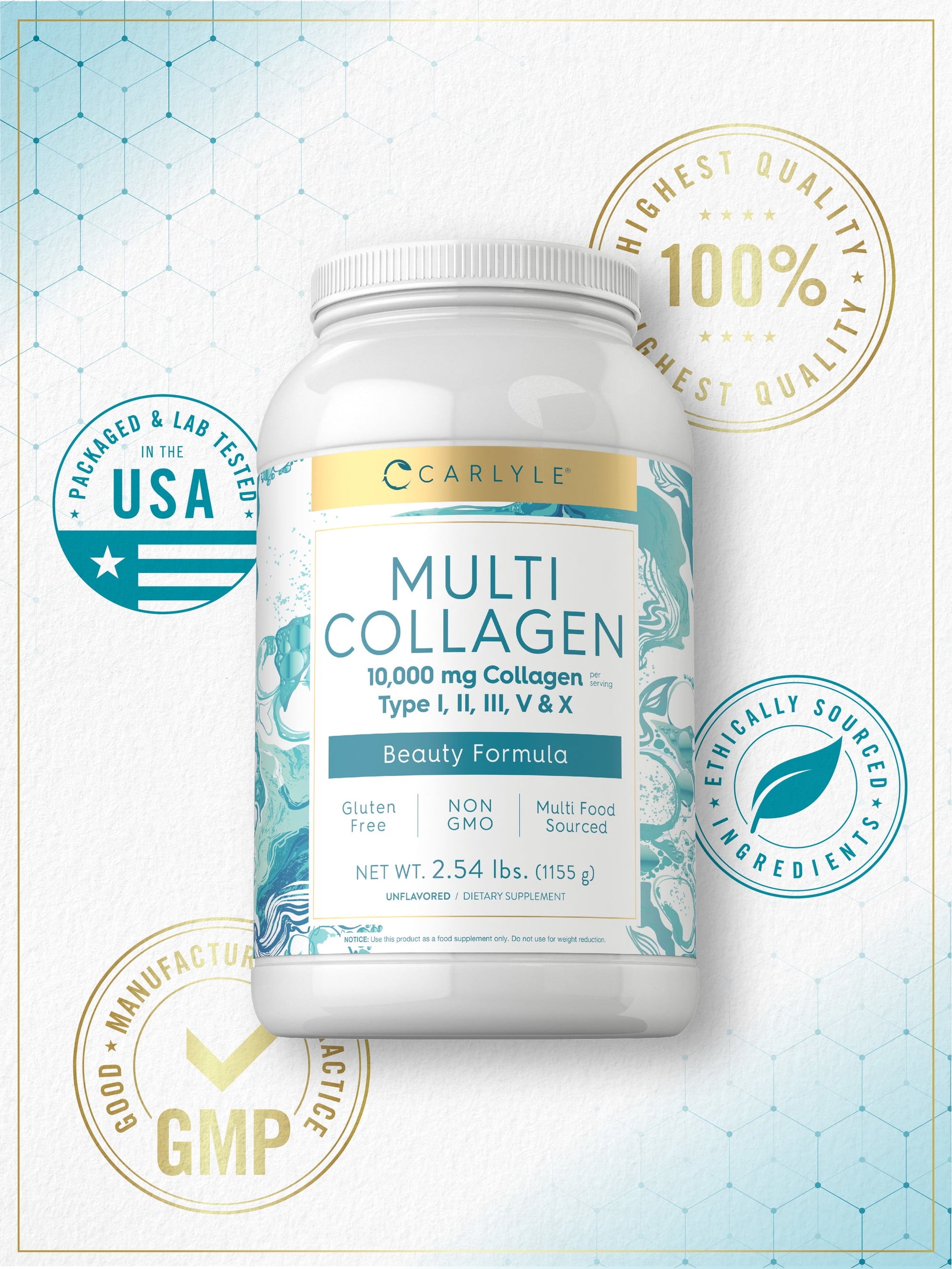 Multi Collagen Powder 40Oz | 10000 Mg | Type 1, 2, 3, 5 & 10 | by