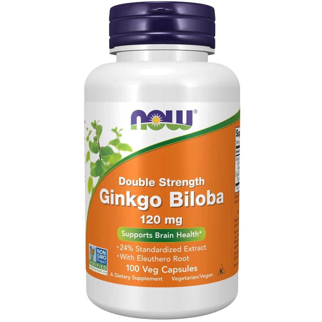 Supplements, Ginkgo Biloba 120 Mg, Double Strength, Non-Gmo Project Verified, 100 Veg Capsules