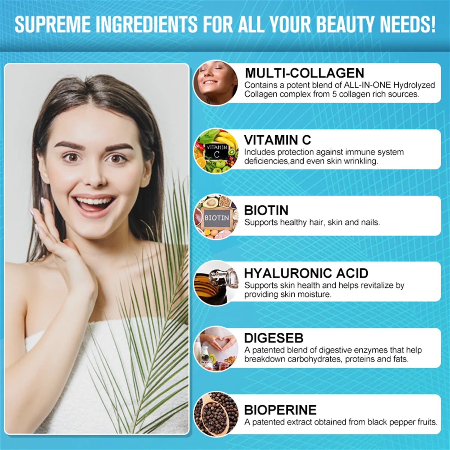 Multi-Collagen Capsules 5000Mg for Joints Hair Skin and Nails Healthy, 240 Capsules