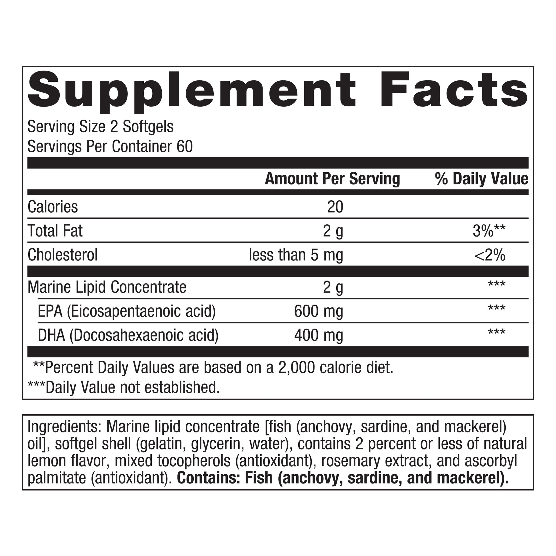 Omegagenics EPA-DHA 500 - Supports Cardiovascular Health* - Fish Oil EPA DHA - Purity & Quality Tested - Non-Gmo & Gluten-Free - 120 Count