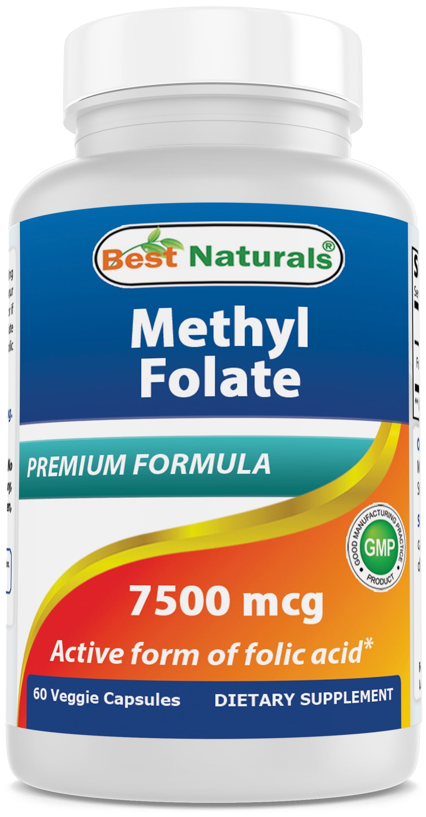 Methyl Folate 7500 Mcg (7.5Mg) 60 Capsules (Vegetarian Capsules)