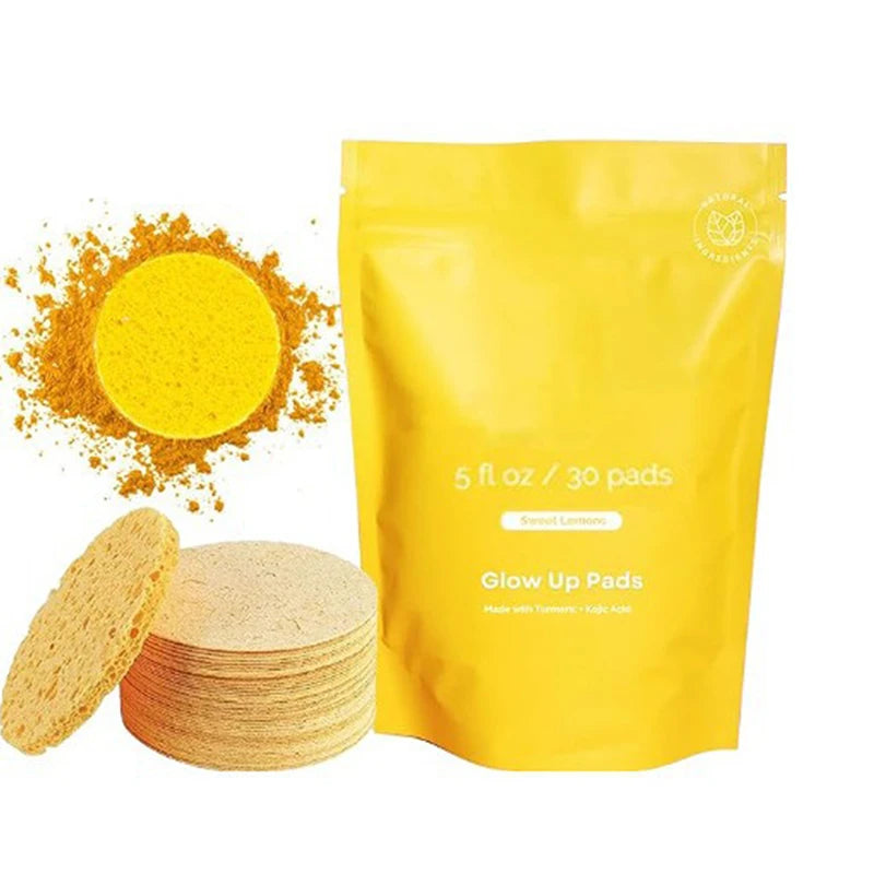 Turmeric Kojic Acid Exfoliating Cleansing Pads Gentle Effective Facial Cleansing Fades Dark Spots Pad Bathroom Cleaning Wipes