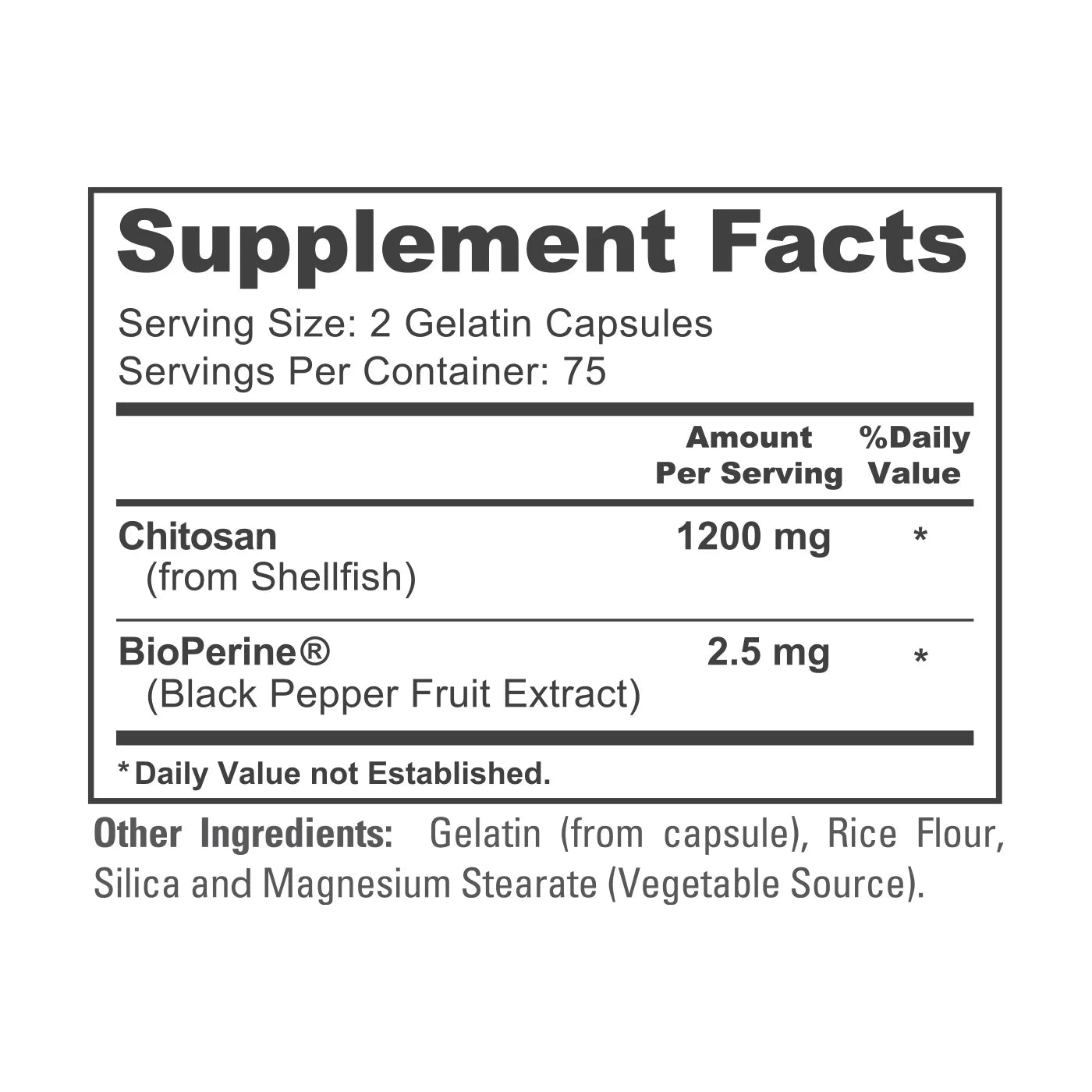 Chitosan 1200Mg, 150 Capsules - Non-Gmo, Soy Free, Dietary Supplement for Unisex Adult Health & Wellness