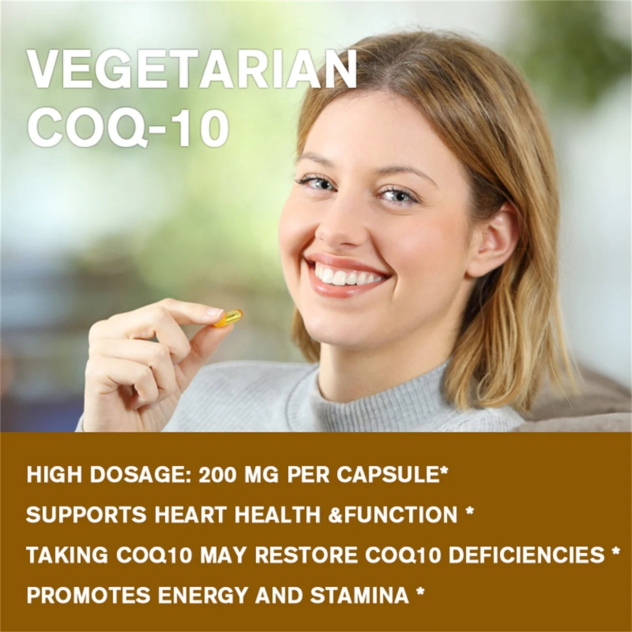 Upgraded Coenzyme Q10 Capsules, High Absorption Coq10 200Mg per Serving - Coenzyme Q10 Dietary Supplements by , 360 Vegan Capsules/6 Months Supply