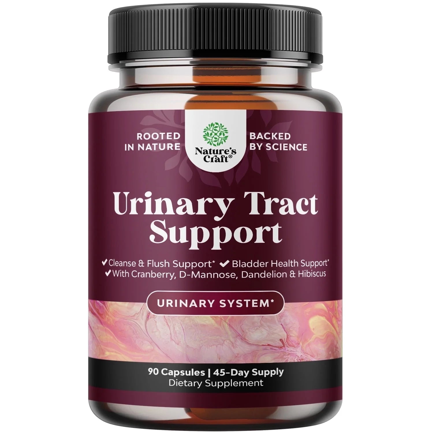 D Mannose Capsules for Urinary Tract Health - High Potency D-Mannose with Cranberry Juice Powder & Dandelion for Urinary Tract Health for Women Fast Acting Super Concentrated Cranberry - 90 Capsules