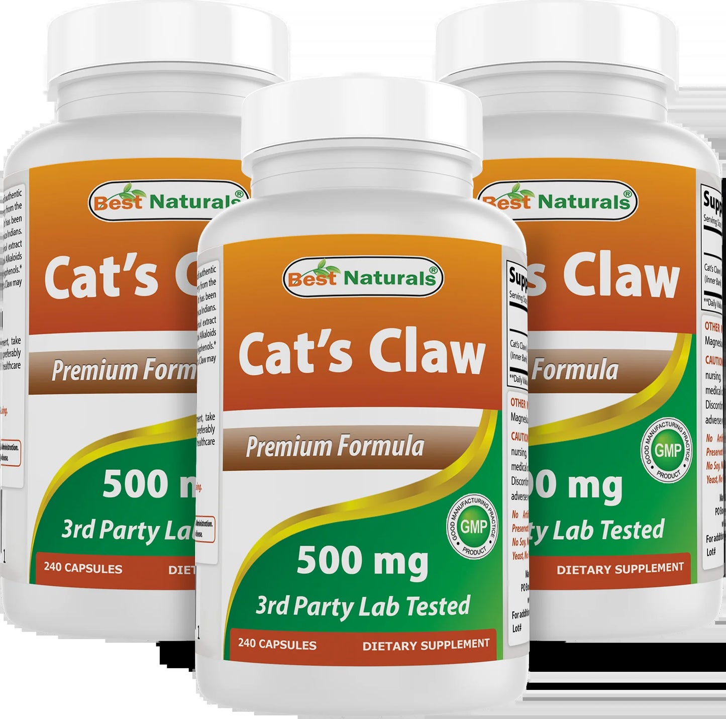 3 Pack Cat'S Claw 500 Mg 240 Capsules