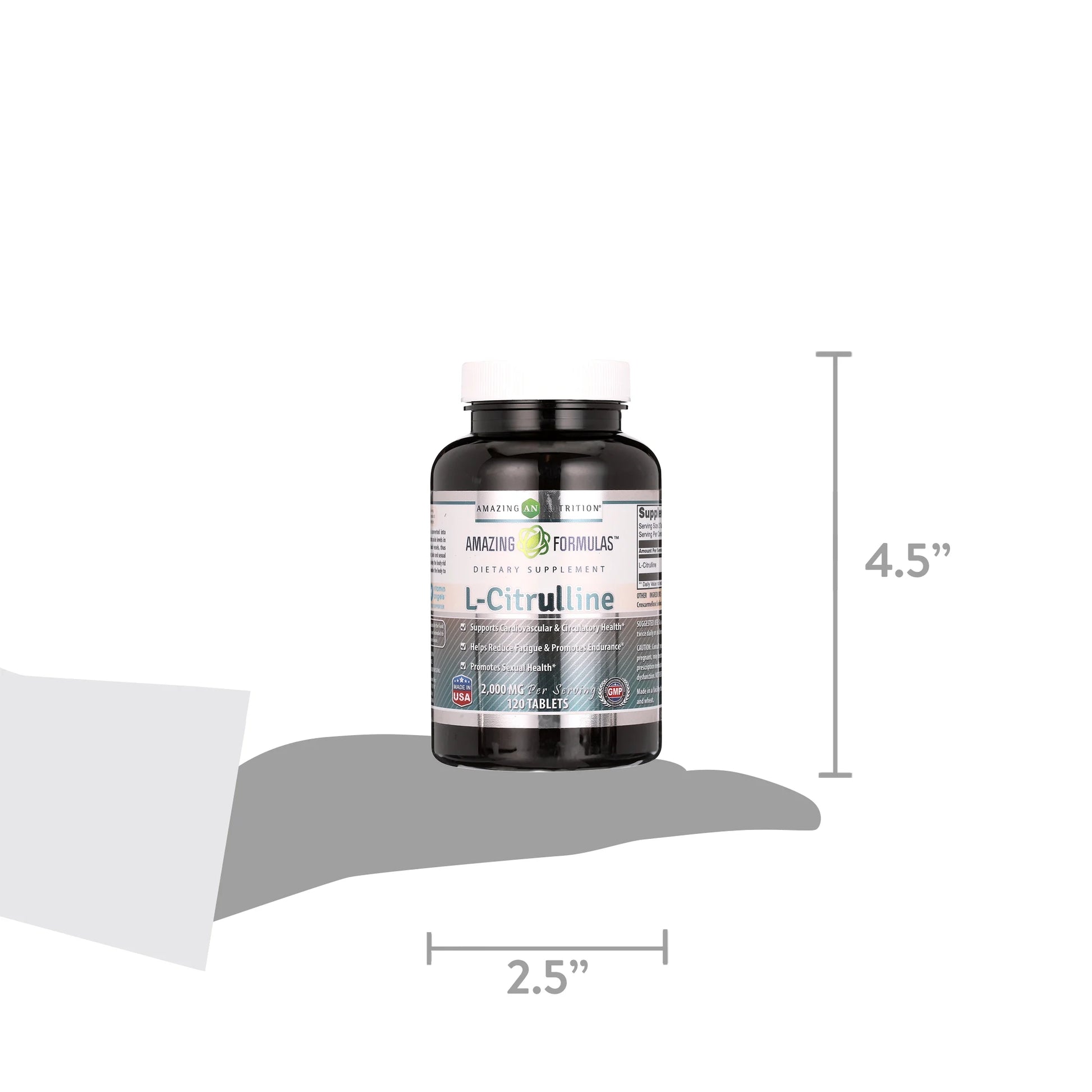 L Citrulline 2000Mg per Serving 120 Tablets (Non-Gmo,Gluten Free) - Promotes Healthy Circulation & Cardiovascular Health - Enhances Endurance
