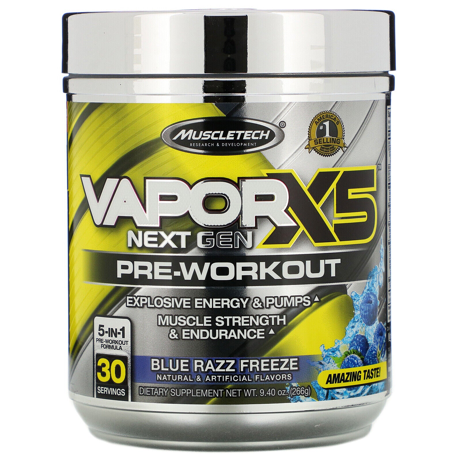 Muscletech Vaporx5, Next Gen Pre-Workout Sport Nutrition Supplement, Powder