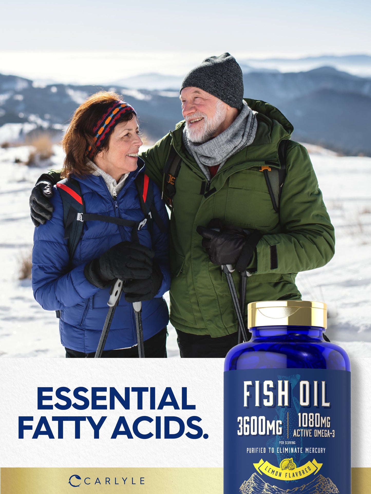 Fish Oil Pills 3600Mg | 1080Mg Omega 3 Supplement | 120 Lemon Flavored Softgels | by