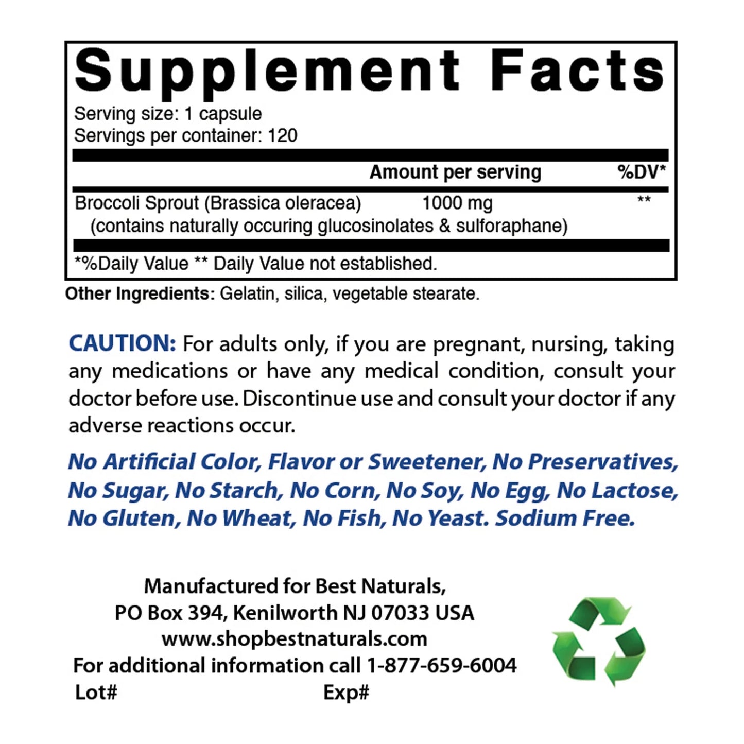 2 Pack Broccoli Sprouts Extract 1000 Mg 120 Capsules