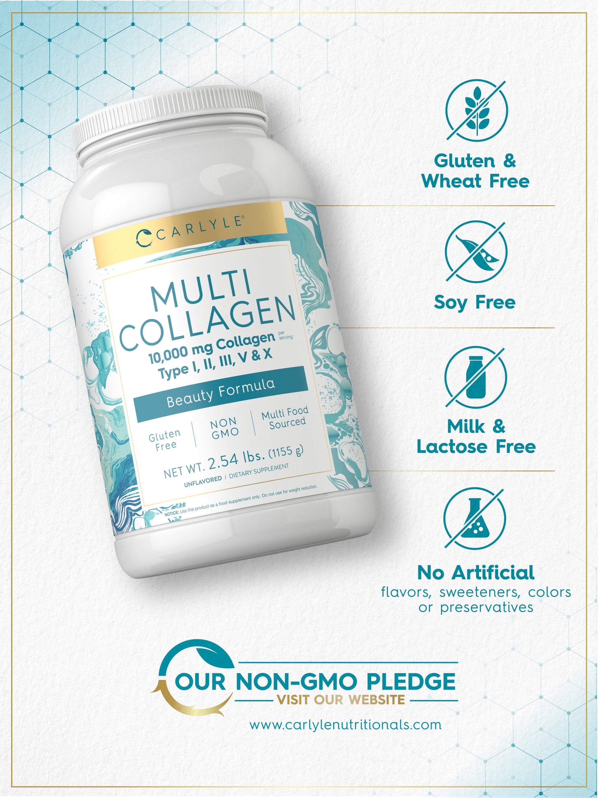 Multi Collagen Powder 40Oz | 10000 Mg | Type 1, 2, 3, 5 & 10 | by