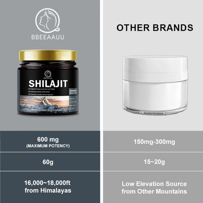 Pure Himalayan Shilajit Resin Supplement 600Mg | 100 Servings for Energy & Immune Support | 2.1 Oz