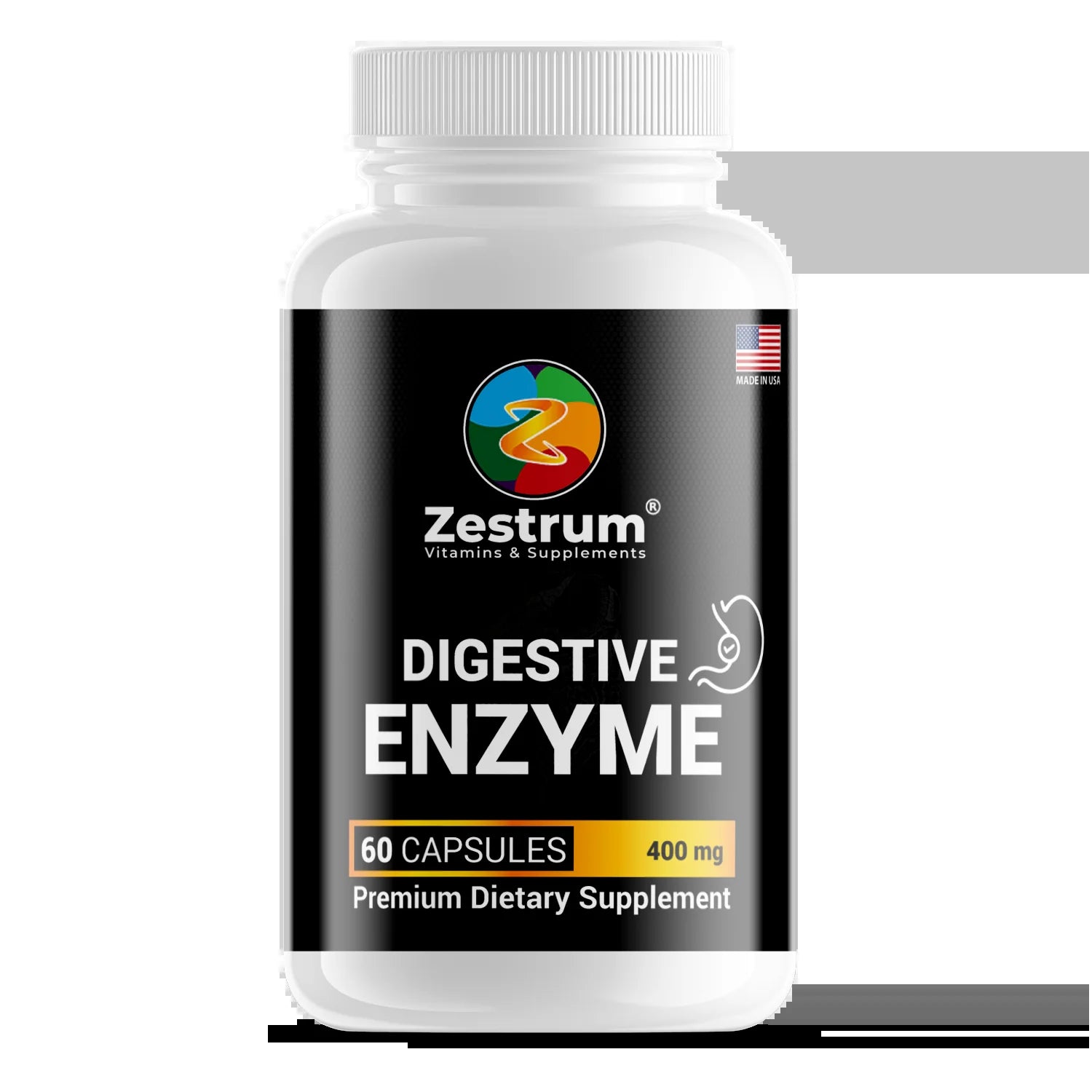 ZESTRUM Digestive Enzymes - 400Mg Ultra Digestive Food Enzymes for Gas, Bloating & Food Digestion - 60Ct