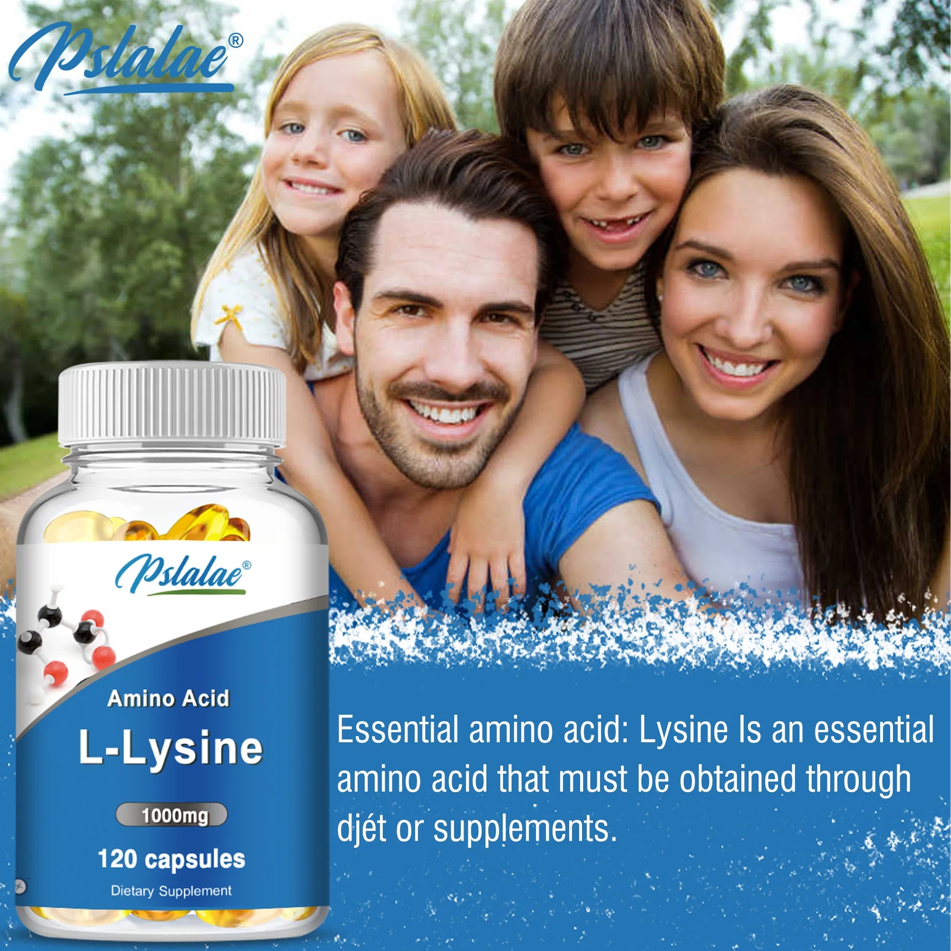 L-Lysine 1000 Mg - Essential Amino Acid, Healthy Immune Function, Supports Collagen Synthesis - 120 Capsules