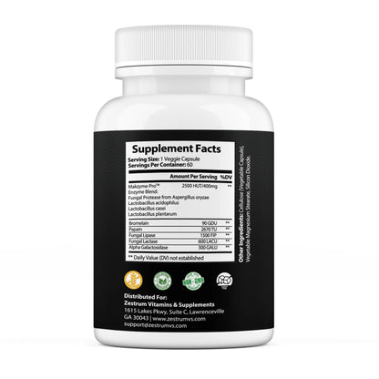 ZESTRUM Digestive Enzymes - 400Mg Ultra Digestive Food Enzymes for Gas, Bloating & Food Digestion - 60Ct