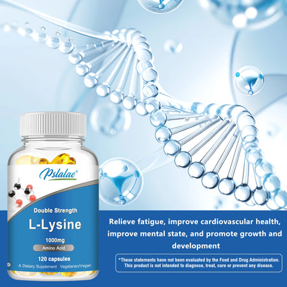 L-Lysine 1000 Mg - Essential Amino Acid, Healthy Immune Function, Supports Collagen Synthesis - 120 Capsules